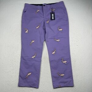 Lords Of Harlech Pants Mens 38x32 (38x28 actual) Purple Charlie Pant Fish Chino
